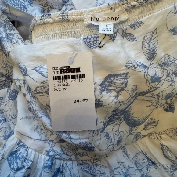 Blue Floral Dress, NWT. Perfect for bridal season and spring - Picture 3 of 3